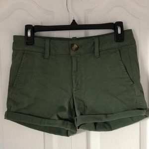 Green American Eagle Super Stretch Midi Shorts